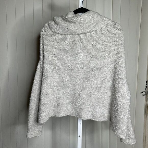 Natural Life Cowl Neck Sweater Oversized Cropped High Low Hem Gray Color Size S - Picture 6 of 6